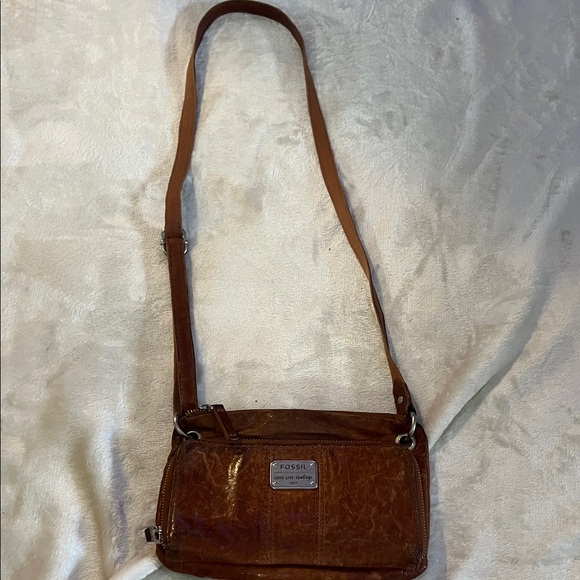 Fossil Tan Leather Crossbody Bag - Picture 1 of 1